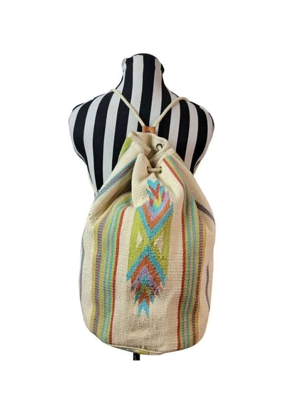 Bohemian Backpack - Saddle Blanket Drawstring Rucksack - Beach Gym Weekends